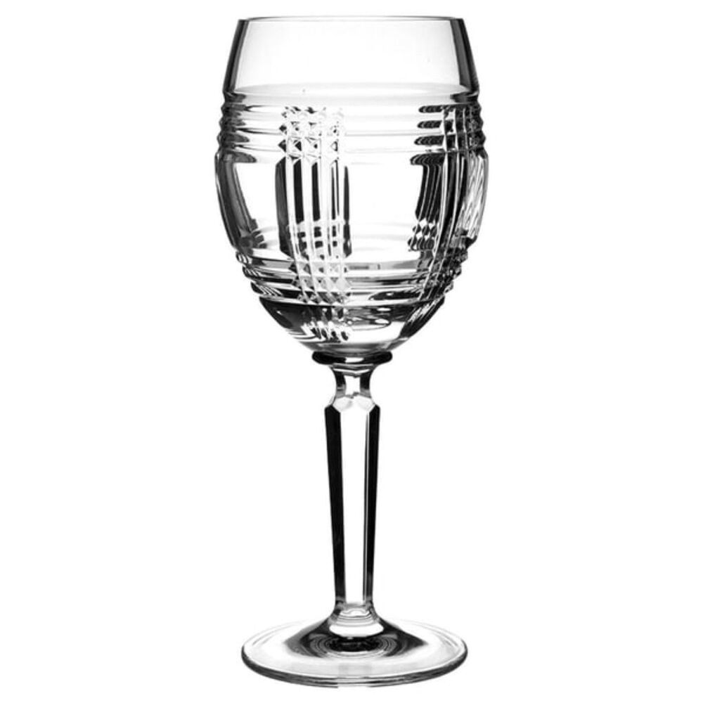 Ralph Lauren Glen Plaid Crystal Wine Water Glass Goblet Stemware 8 3/4"